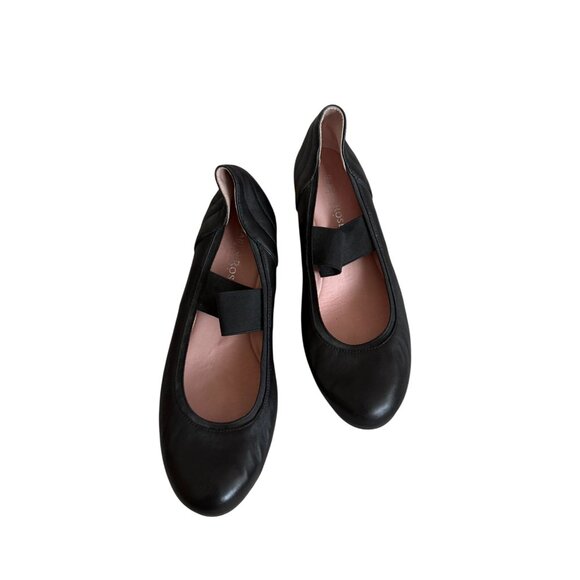 TARYN ROSE Black Leather Mary Jane Wedges Size 6.5 - Picture 4 of 11